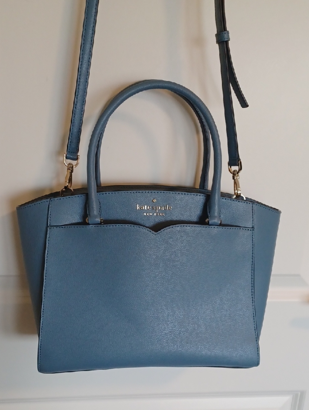 NWOT ** Kate Spade Frannie Scotch Pine Blue Medium Satchel - Picture 1 of 13